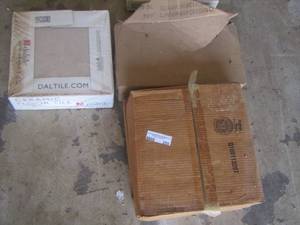 lot 259 image: 4 boxes of various ceramic floor towels, various sizes and colors