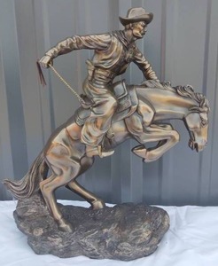 lot 1 image: Replica Frederic Remington Bronco Buster Bronze Statue---17 12 Tall---Great condition