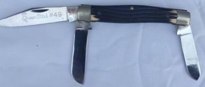 lot 5 image: Queen Steel #49 Three Blade Knife---Very nice condition