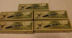 lot 10 image: Selection of 5 Frost Cutlery Whitetail Cutlery Pocket Knives--Brand New with Box and Sheaths