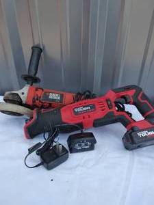 lot 161 image: Black & Decker Electrical Grinder and Hyper Tough Sawzall with Battery and Charger--Unknown working condition