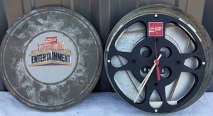 lot 34 image: Vintage Coca Cola Clock in Style of a Movie Reel---Very cool piece