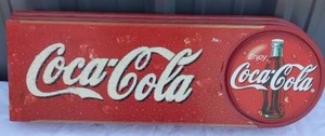 lot 40 image: Vintage Plastic Coca Cola Sign---30x12