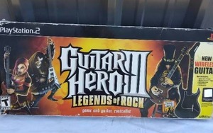 lot 47 image: Playstation 2 Guitar Hero Legends of Rock Guitar and Sticker Only in Box---Unknown working condition