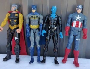 lot 71 image: Selection of 12 Action Figure Superheros and One Villain--Thor, Batman, Captain America and Electro