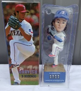 lot 53 image: Yu Darvish Texas Rangers Strike Counter Bobble Head in Original Packaging