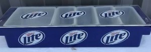 lot 64 image: Vintage Miller Lite 5 Compartment Garnish Center--20x6