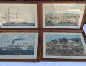 lot 67 image: Selection of 4 Currier and Ives Litho Prints---See Pics