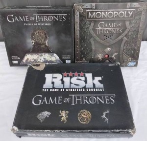 lot 81 image: Game of Thrones Monopoly, Risk and Puzzle---All appear to be complete