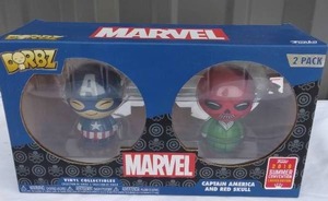 lot 89 image: Funko Dorbz 2 pack with Captain America and Red Skull