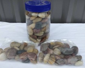 lot 94 image: A Jar and 2 Bags of Polished Rocks