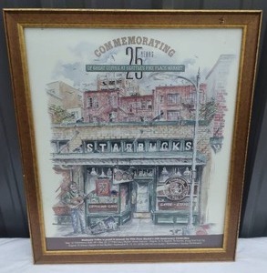 lot 99 image: Starbucks 25th Anniversary Wall Decor 29x25