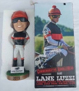 lot 110 image: Lane Luzzi Lone Star Park Commemorative Bobble Head