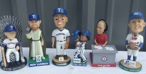 lot 116 image: Selection of Collectible Texas Rangers Bobble Heads---Check these out