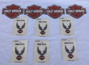 lot 125 image: Nice Selection of 4 Harley Davidson Fridge Magnets and 6 Sticker Decals