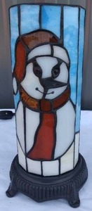 lot 132 image: Stained Glass Snowman Lamp---Great Condition--Unknown working condition