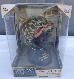 lot 168 image: Gearbox Military Classics WW2 14th Scale U.S. Marines Combat Helmet
