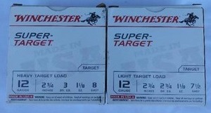 lot 222 image: 1 Full and 1 Partial Boxes of Winchester Super Target 12 Gauge Shotgun Ammo