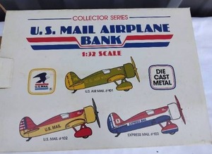 lot 203 image: Vintage U.S. Mail Airplane Bank--132 Scale #101---In original packaging