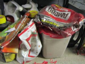lot 64 image: YARD LOT INCLUDES WEED KILLER, INSECT KILLER, ROUND UP, ANT KILLER, AND MORE