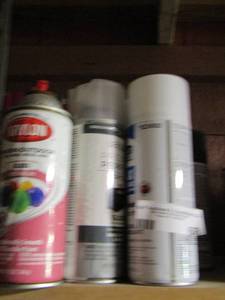 lot 68 image: LOT OF VARIOUS NEW AND USED SPRAY PAINTS