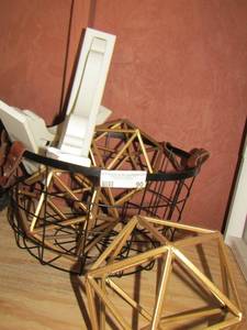 lot 90 image: black metal basket and home dcor
