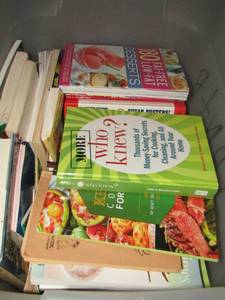 lot 150 image: tote of all types of cook books