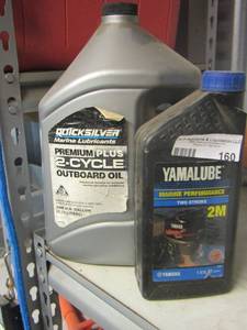 lot 160 image: 2 used bottles of 2 cycle oil