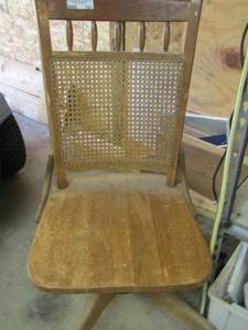 lot 197 image: Solid wood rolling office chair