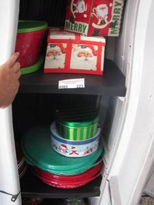 lot 223 image: Large Christmas lot, boxes, gift bags, dcor and more