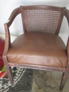 lot 259 image: padded wicker back chair