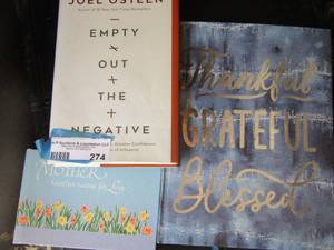 lot 274 image: joole empty out the negative book, a book of thankful, grateful, blessed