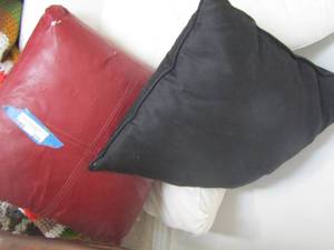 lot 275 image: large lot of throw pillows and bed pillows
