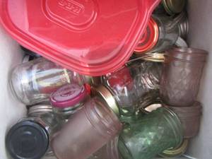 lot 357 image: mason jars various sixes and colors