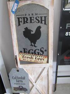 lot 340 image: 4ft x 16 Fresh Farm Eggs Sign
