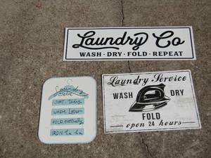 lot 381 image: Laundry room wall art