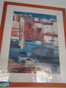 lot 310 image: 3226 painted village wall art