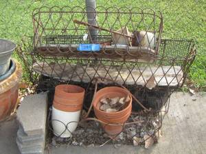 lot 296 image: metal planter pots and small plant pots