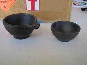 lot 241 image: 2 small cast-iron spoon rest