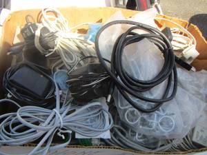 lot 23 image: box misc.. Phone cords, wires, chargers