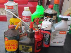 lot 25 image: brake fluid - oils, starter fluid- motor treatment - BTLS OPENED