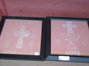 lot 68 image: black framed mirror qty 2