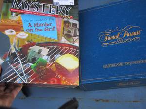 lot 71 image: Game lot- trivial- murder mystery party