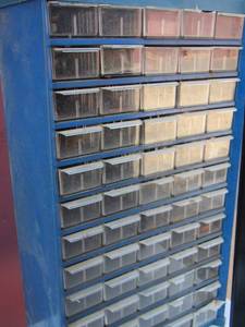 lot 79 image: 60 drawer tool organizer for screws and nuts bolts nails
