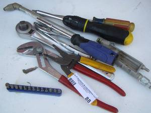 lot 88 image: misc. tool lot includes screw drivers sockets wrenches and more