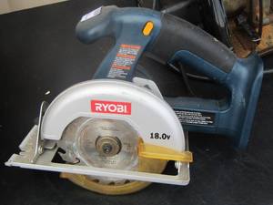 lot 98 image: ryobi 18 volt saw no battery- craftsman 4circular saw