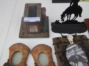 lot 103 image: western dcor- photo frames and black metal western dcor