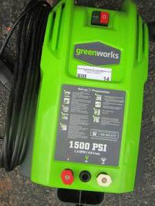lot 14 image: green Worx 1500 PSI 1.3 GPM power washer - hoses not included