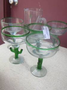 lot 123 image: cactus pouring pitcher and wine glasses