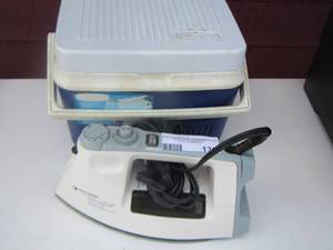 lot 132 image: black and decker iron- Rubbermaid mini cooler